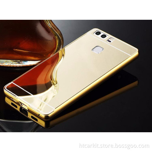 2016 new coming metal mirror back bumper phone case cover for huawei p9 mirror case